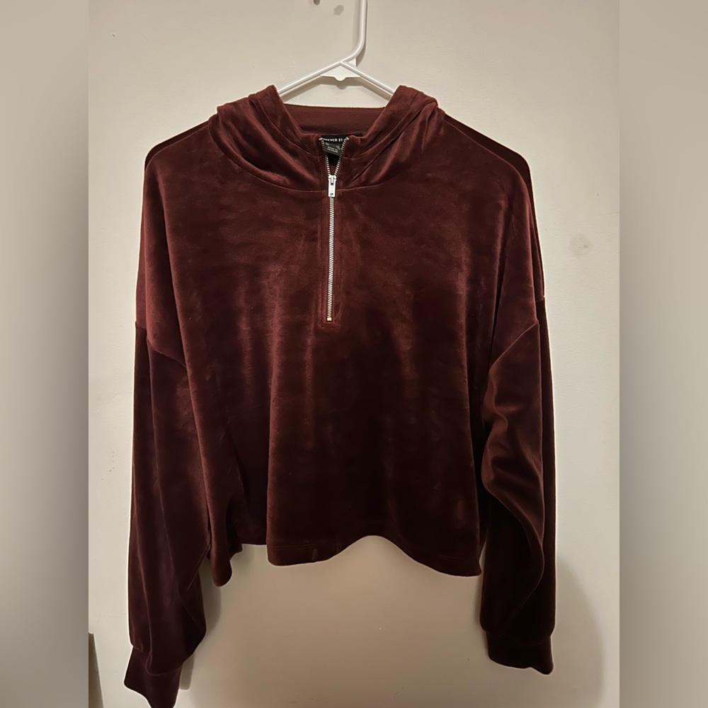 forever 21 cropped quarter zip